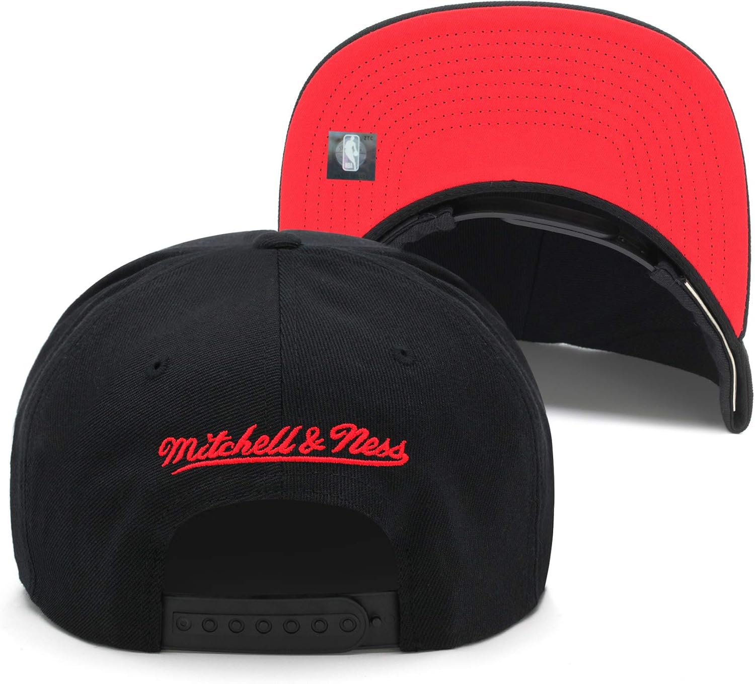 Mitchell & Ness Los Angeles LA Clippers Snapback Hat Cap for Men - Black/Red Script
