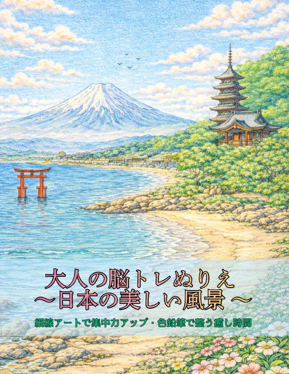 大人の脳トレぬりえ１ 　日本の美しい風景: 細線アートで集中力アップ・色鉛筆で整う癒し時間