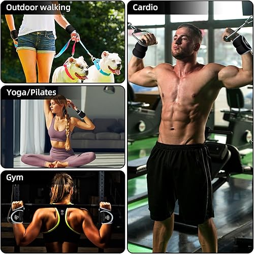 Miniatura 5 de Pesas de muñeca, bandas de brazo pesadas con presillas para el pulgar, pesas de brazo de entrenamiento de fuerza de 124 libras para caminar,