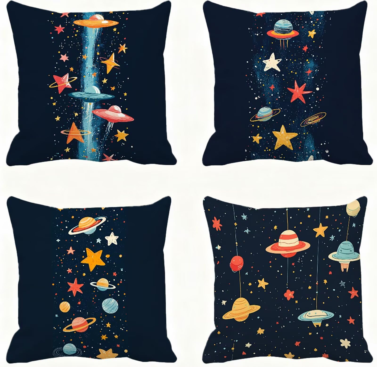 Vistoso Funda Cojin 65x65 Estrella Funda Almohada 65x65 Cojines Sofa Súper Suave Fundas Cojines Decorativos Fundas Almohadas 4 Piezas Cervicales y Cuello, para Hogar Cama Salon Decoracion E - 513