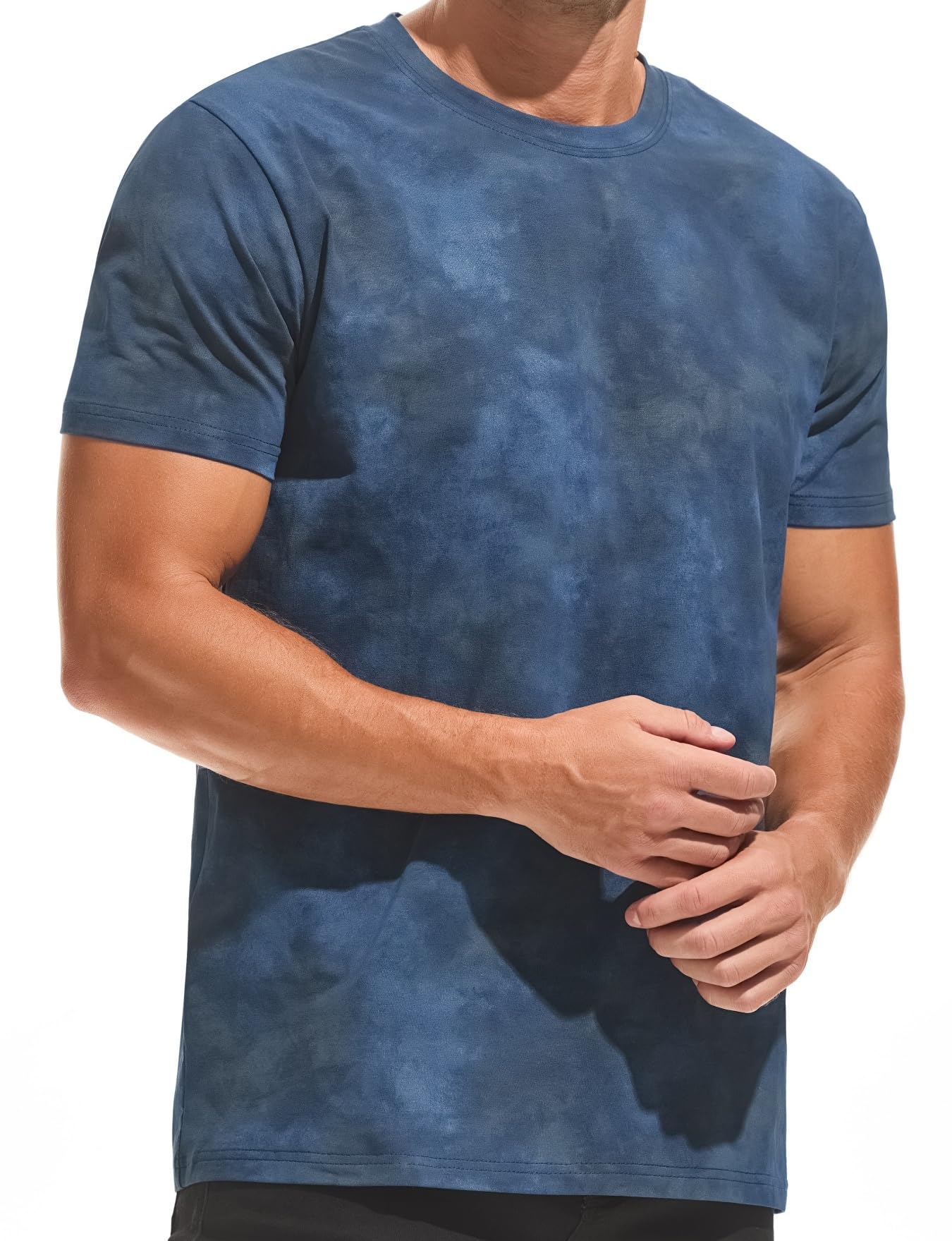 YINGDA Herren Druck-T-Shirt | Vorverzogene Knittern T-Shirts mit mittlerer Elastizität