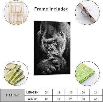 Amazon.co.jp: ブラックシンキングゴリラポスターとプリント動物の絵 Amazon.co.jp: ブラックシンキングゴリラポスターとプリント動物の絵