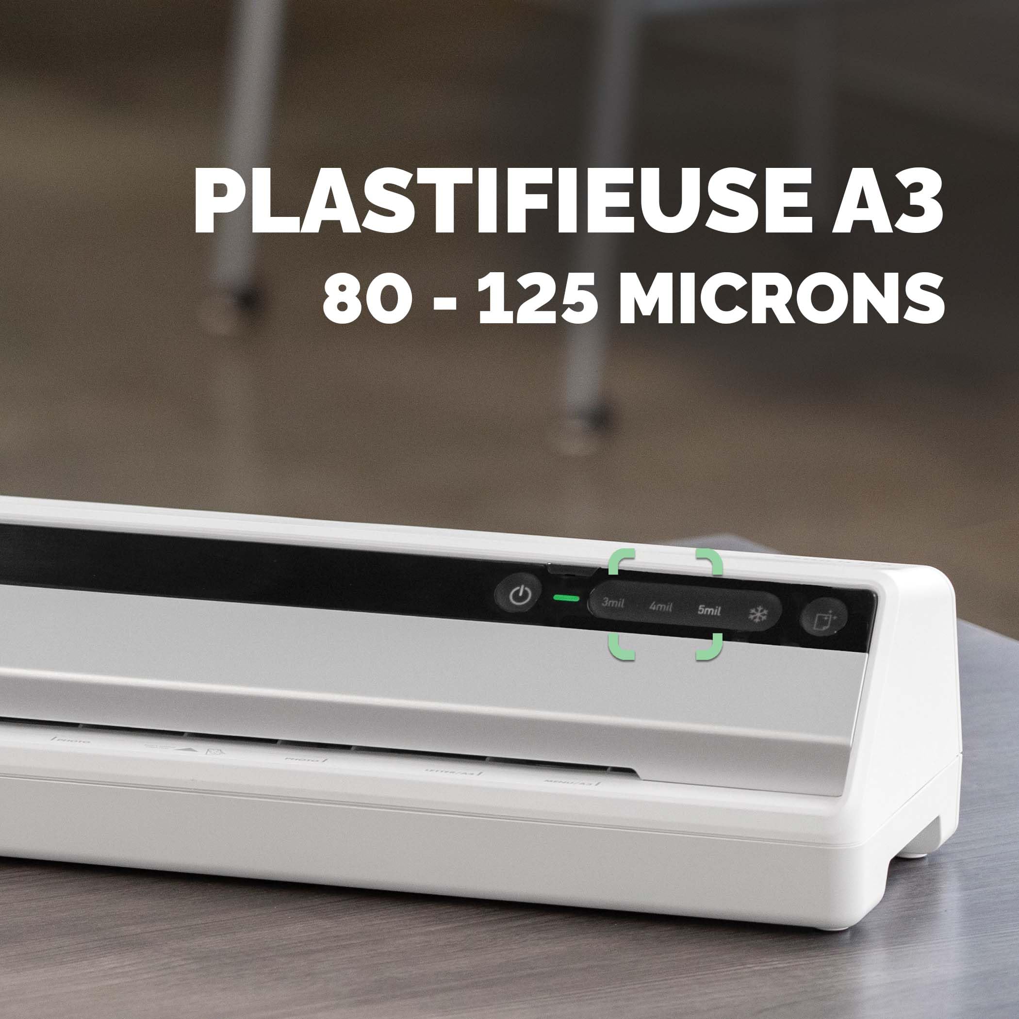 Fellowes Plastifieuse Saturn 3I A3 Avec 10 Pochettes Plastifieuses A3 80 à 125 microns, Sans Bourrages, Plastifieuse A3, 3 Réglages De Température, Arrêt Automatique, Professionnel, 30 cm/min, 5736001 | Sans Bourrages, 3 Réglages de Température, Arrêt Aut