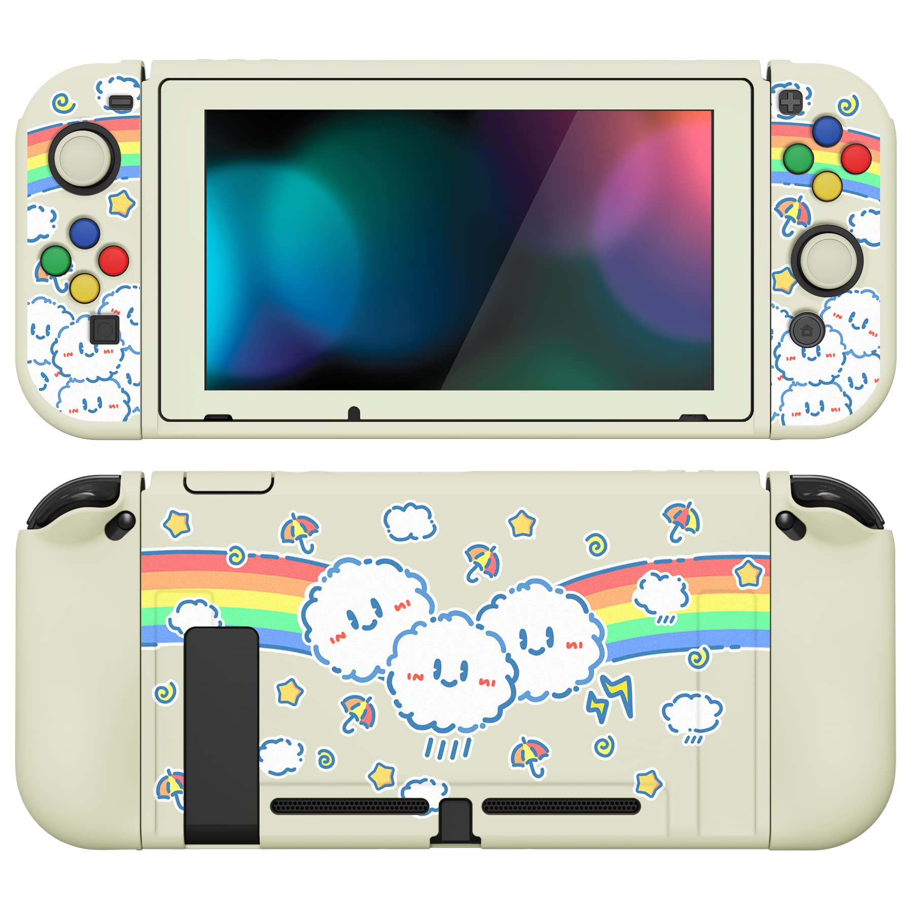 playvital ZealProtect Soft Protective Case for Nintendo Switch, Flexible Cover Protector for Switch with Tempered Glass Screen Protector & Thumb Grips & ABXY Direction Button Caps - Donut Odyssey — view 21