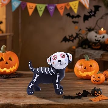 Halloween Figurines Skeleton Cat Dog Table Decor Figurine