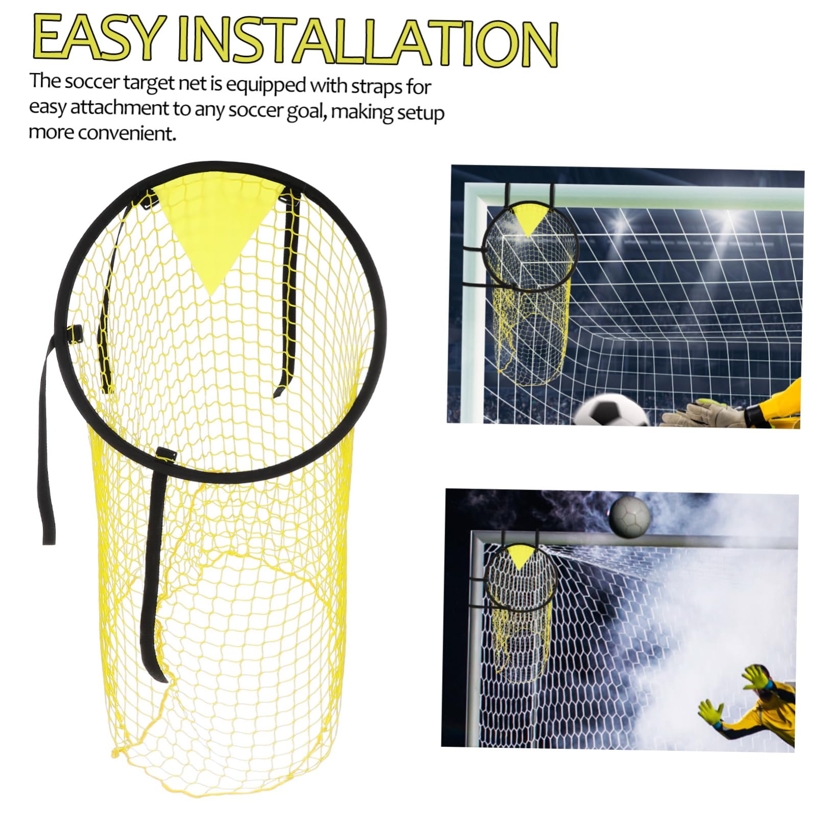 Happyyami Soccer Goal Net Soccer Training Practice Portable Goal Nets Bright Colors Easy to Set up