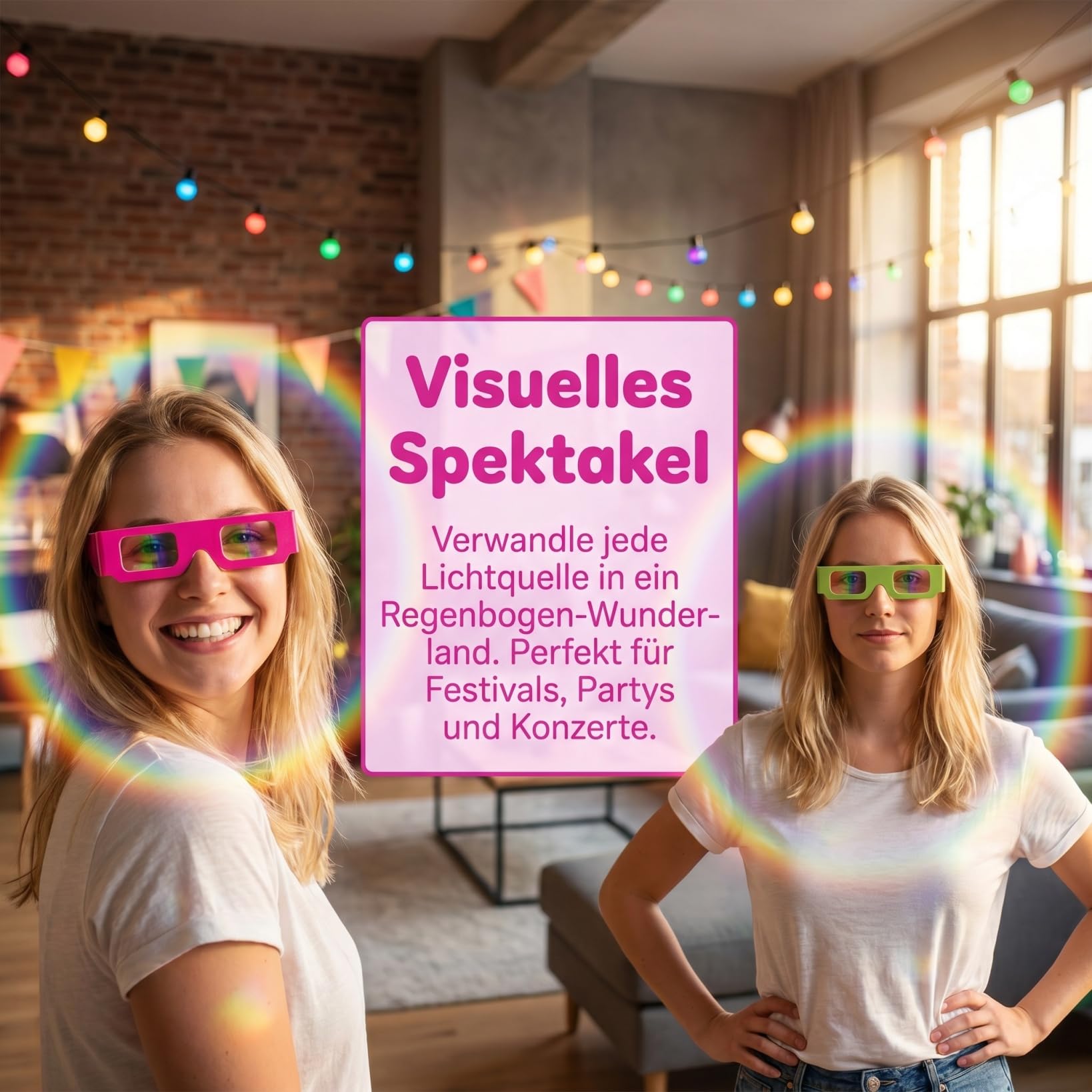 ARTIBETTER 3D Diffraktionsbrillen aus Pappe 20 Stück Bunt Regenbogen Spezialbrillen für Musikfestivals und 3D Effekte Leichte Partybrillen für Nachtveranstaltungen