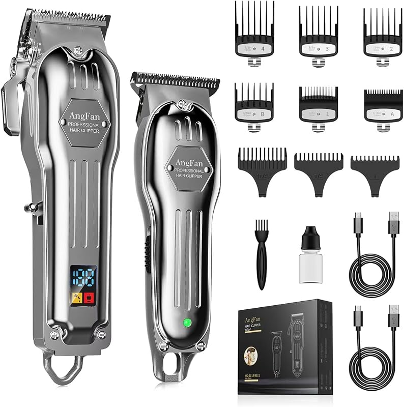Professional Hair Clippers for Men Cordless Clipper & Trimmer Set | LCD Display,7200RPM High-Speed Motor,5H Runtime,Wall-Mountable Barber Tools,for Home Use & Professional Barbers