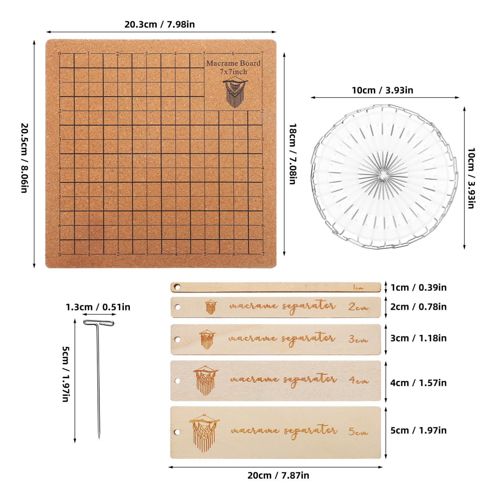 LALAFINA 1set Macramè Con Tavola Di Posizionamento Kit Completo Per Annodare Per Creazioni Artigianali e Lavori Manuali Misure Accessori Inclusi Per Progetti Creativi