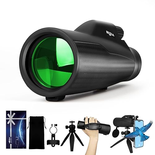 BIJIA 10x50 Monocular Telescope – True 10x Steady Handheld Scope
