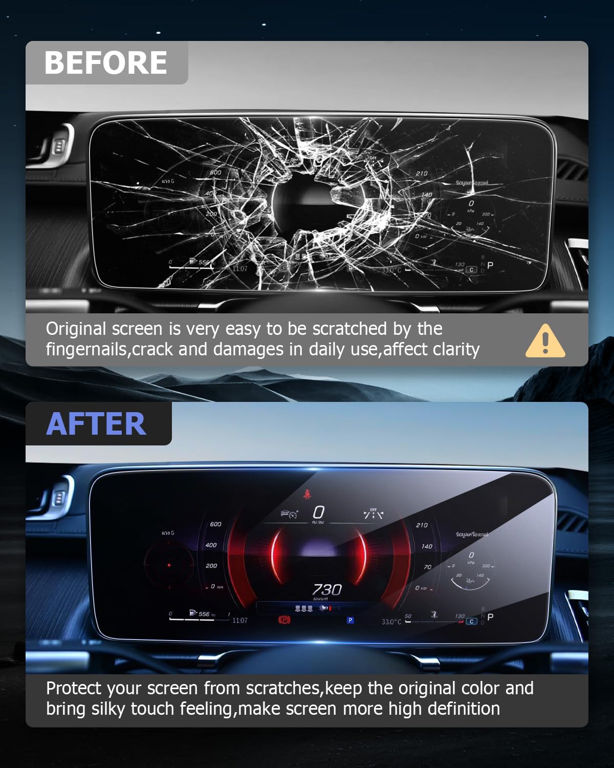 Film De Protection écran Verre Trempé 9H Pour Mercedes Classe S W223 2021-2025 - 12.3 Pouces - 13