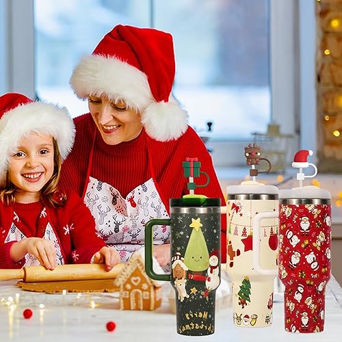 Miniatura 7 de HFYZZ Stanley - 12 fundas para pajilla, de silicona con diseño de dibujos animados de 0.394 pulgadas (0.394 in), compatibles con vasos Stanley de 30