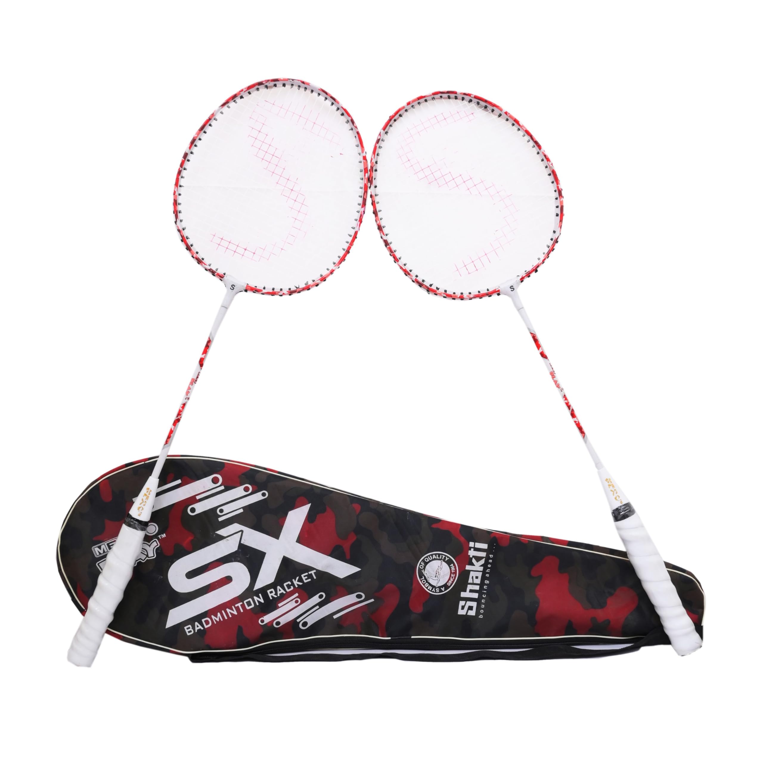SX Badminton Racket Set of 2 with Carry Bag | Premium Multi Colour Frame Lightweight Racquet for Beginners, Kids & Men | Badminton Kit for Outdoor Indoor Play-image-48
