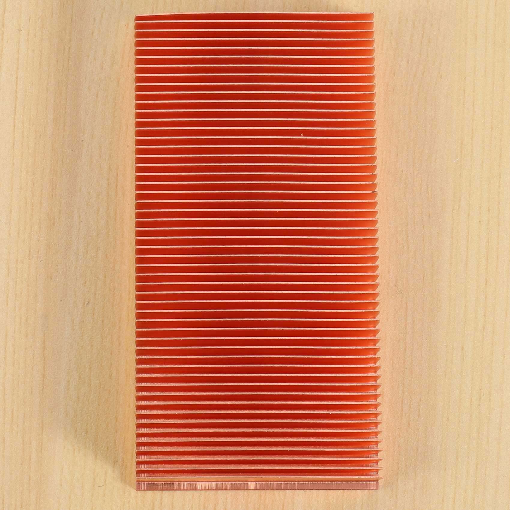 2X Disipador de de Cobre Puro 100X50X15mm Radiador de Disipador de de Aleta de Biselado para Chip de RAM Electrónico LED VGA Enfriador de Refrigeración
