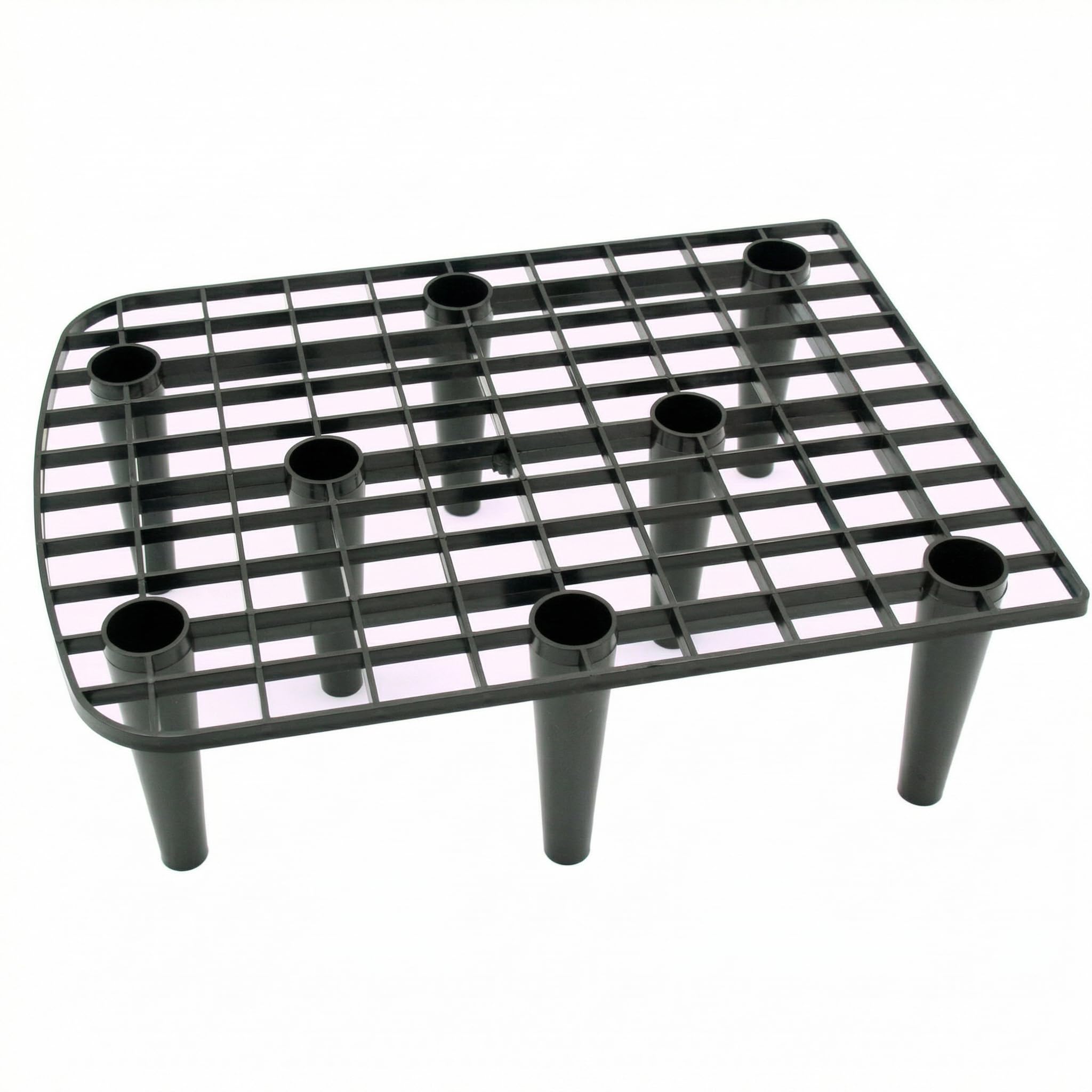 Washboy Tiling Bucket Grate, Universal Fit, Sturdy Grid System with 8 Support Legs, Black, Rectangular with Rounded Edges