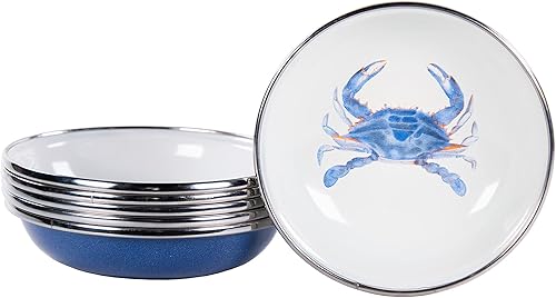 Miniatura 1 de Golden Rabbit Esmalte - Juego de platos de degustación de 6-4oz (cangrejo azul)