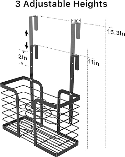 Miniatura 5 de YIGII Soporte para secador de pelo + gancho para toallasganchos adhesivos
