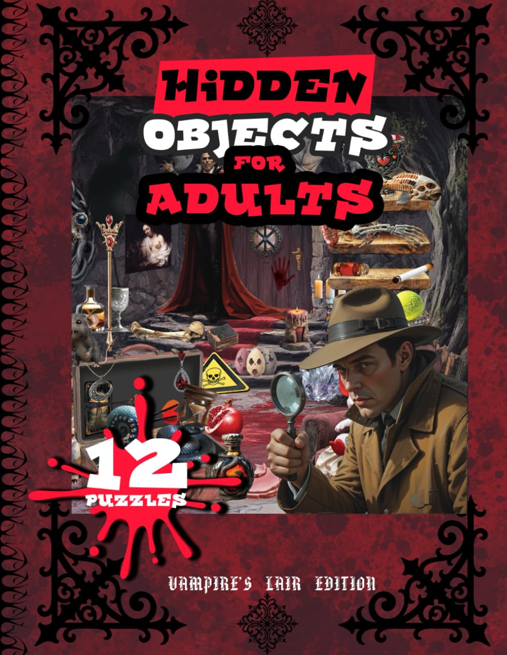 Hidden Objects for Adults: Search and Find Objects Game for Adults,Tricky 12 Different Scenes Inside the Vampire's Lair, Image Detectives