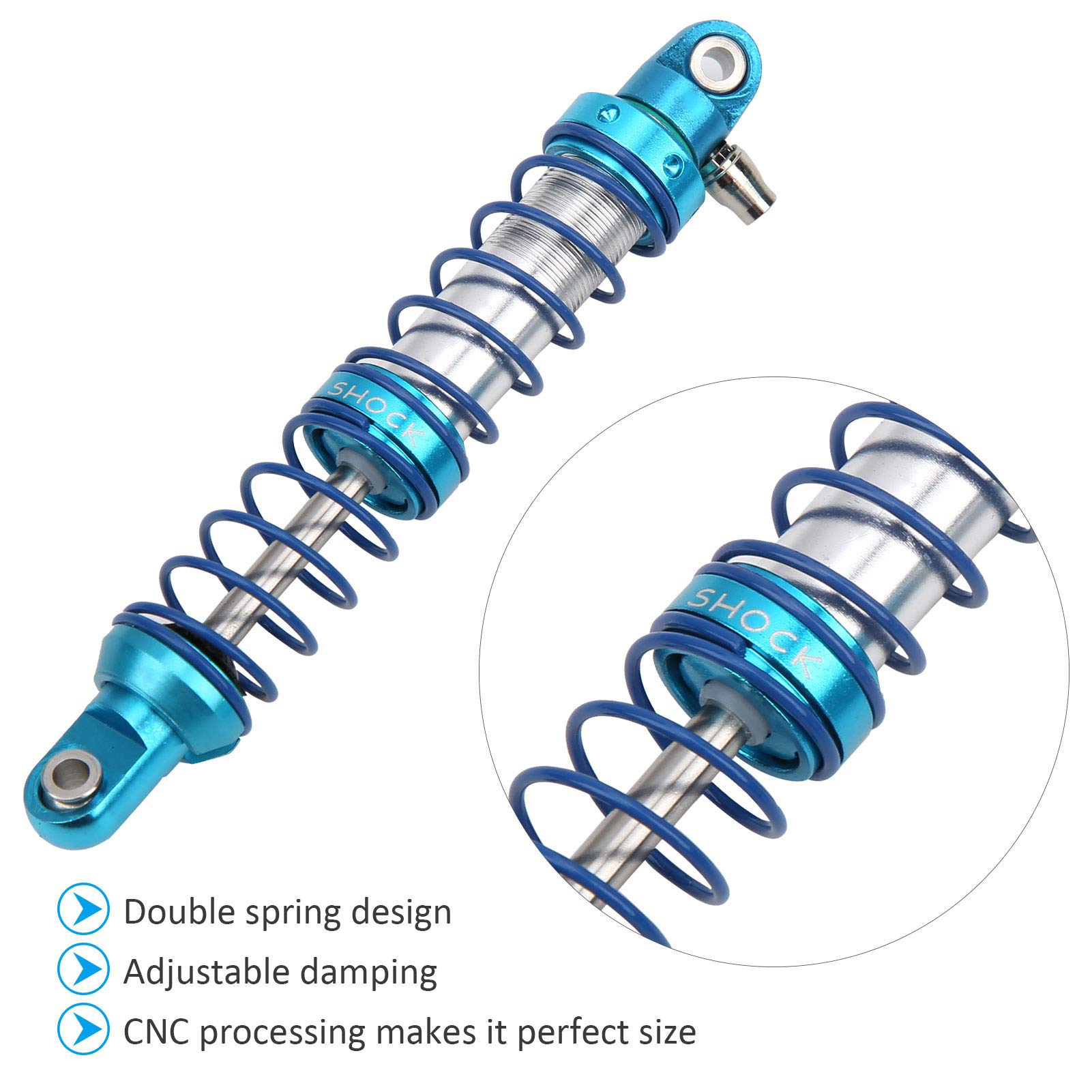 Accesorio de repuesto de amortiguador de choque de Metal de presión negativa de 2 uds apto para 1/10 RC Crawler (86mm)