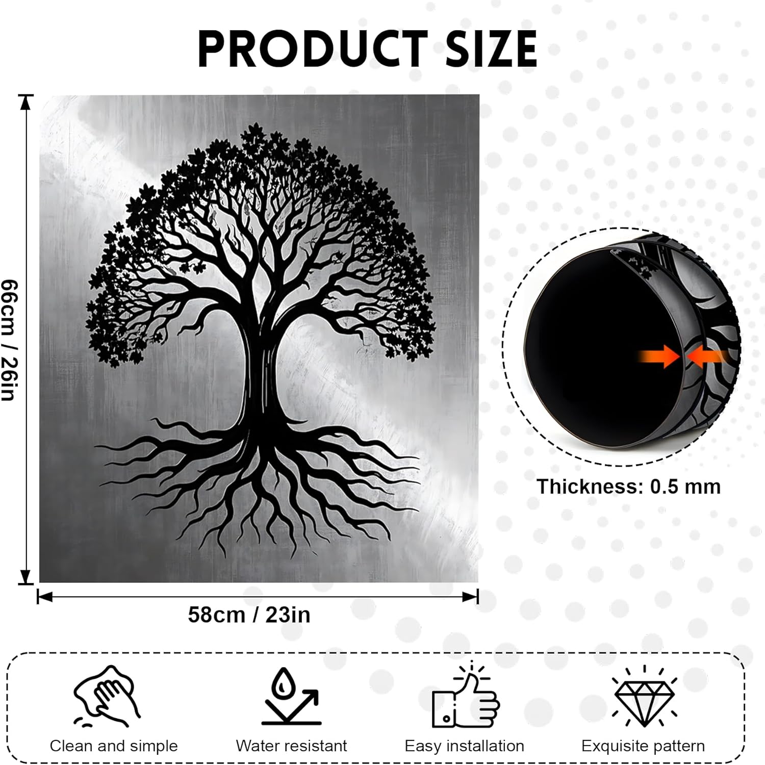 NYZE Black Tree of Life Dishwasher Magnet Cover Magnetic Dishwasher Cover Panel Decorative Refrigerator Dish Washer Covers for Kitchen Home Appliance Decor 23 x 26 Inch