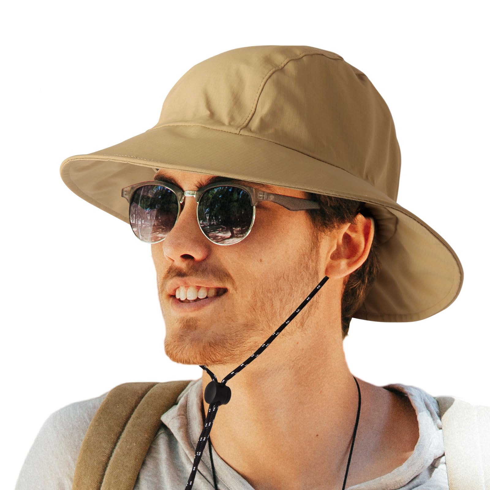 XGOPTS Cappello Da Sole Donna A Tesa Larga - Cappello A Secchiello Estivo Reversibile, Protezione UV Per Spiaggia E Tempo Libero (Arancione-Grigio, 56-60 Cm) - 4