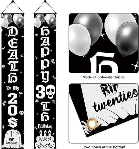 Miniatura 3 de Cartel de feliz cumpleaños número 30 para mujeres y hombres decoración divertida de fiesta de cumpleaños con temática de cumpleaños de 30 años en