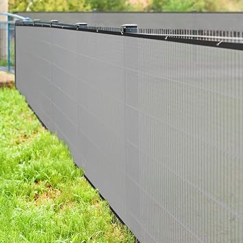 HIPPO - Privacy Screen Fence Heavy Duty Shade Net with Polyester Band, Brass Eyelets & Tie Cords (Charcoal, 1.5 mt X 10 mt)