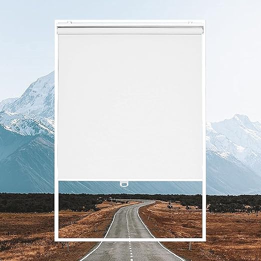 AOSKY Roller Window Shades Blackout Blinds for Windows Cordless Bedroom Shade Room Darkening Shades Door Blinds with Thermal Insulated Easy to Install for Home,Office,Bathroom W23 xL72 Pure White