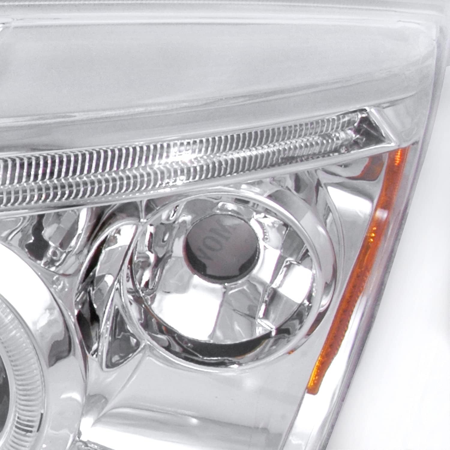 SPEC-D TUNING Projector LED Headlights Chrome Compatible with 2007-2012 Dodge Caliber All, Left + Right Pair Headlamps Assembly