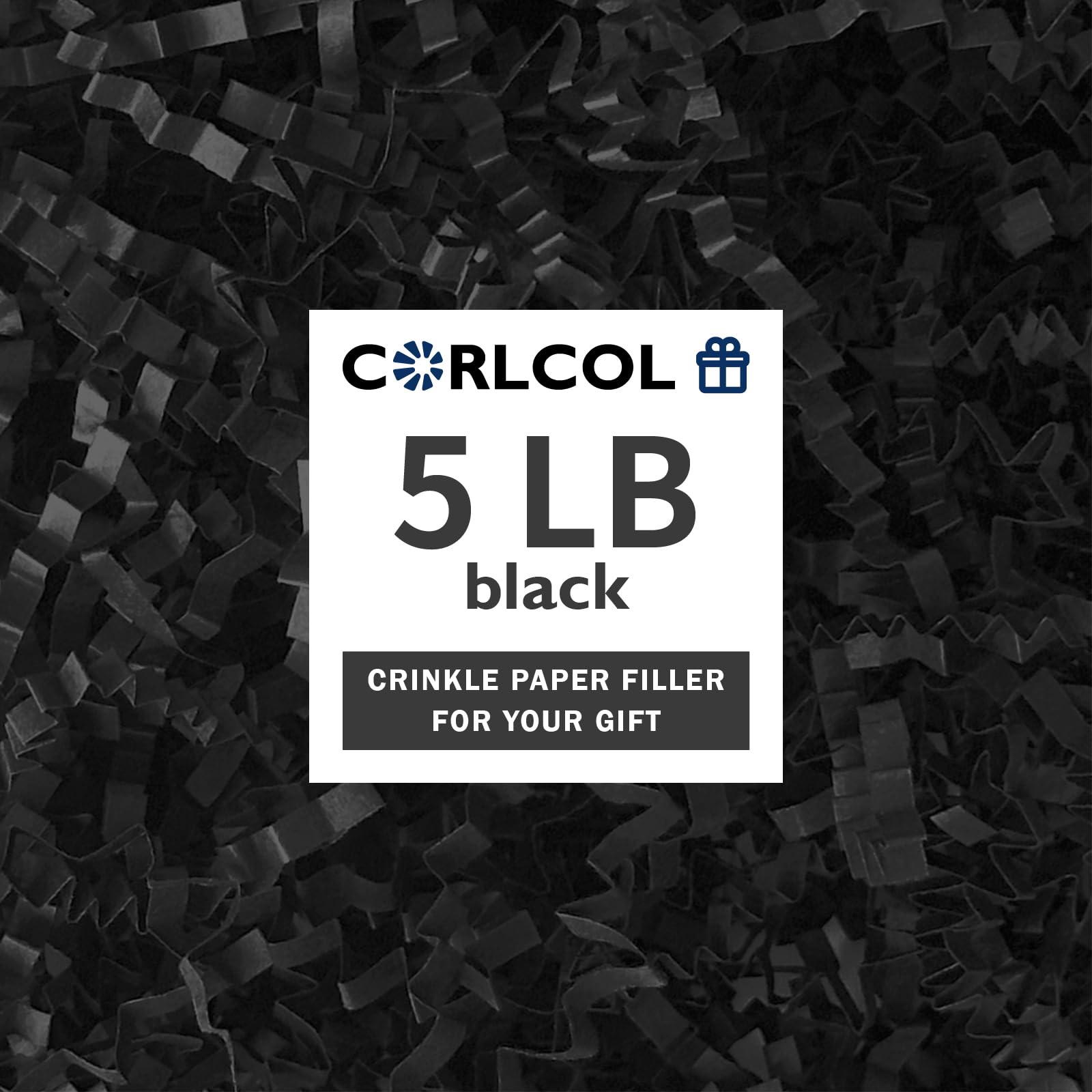 5LB Crinkle Paper Filler (Black, 5 LB)
