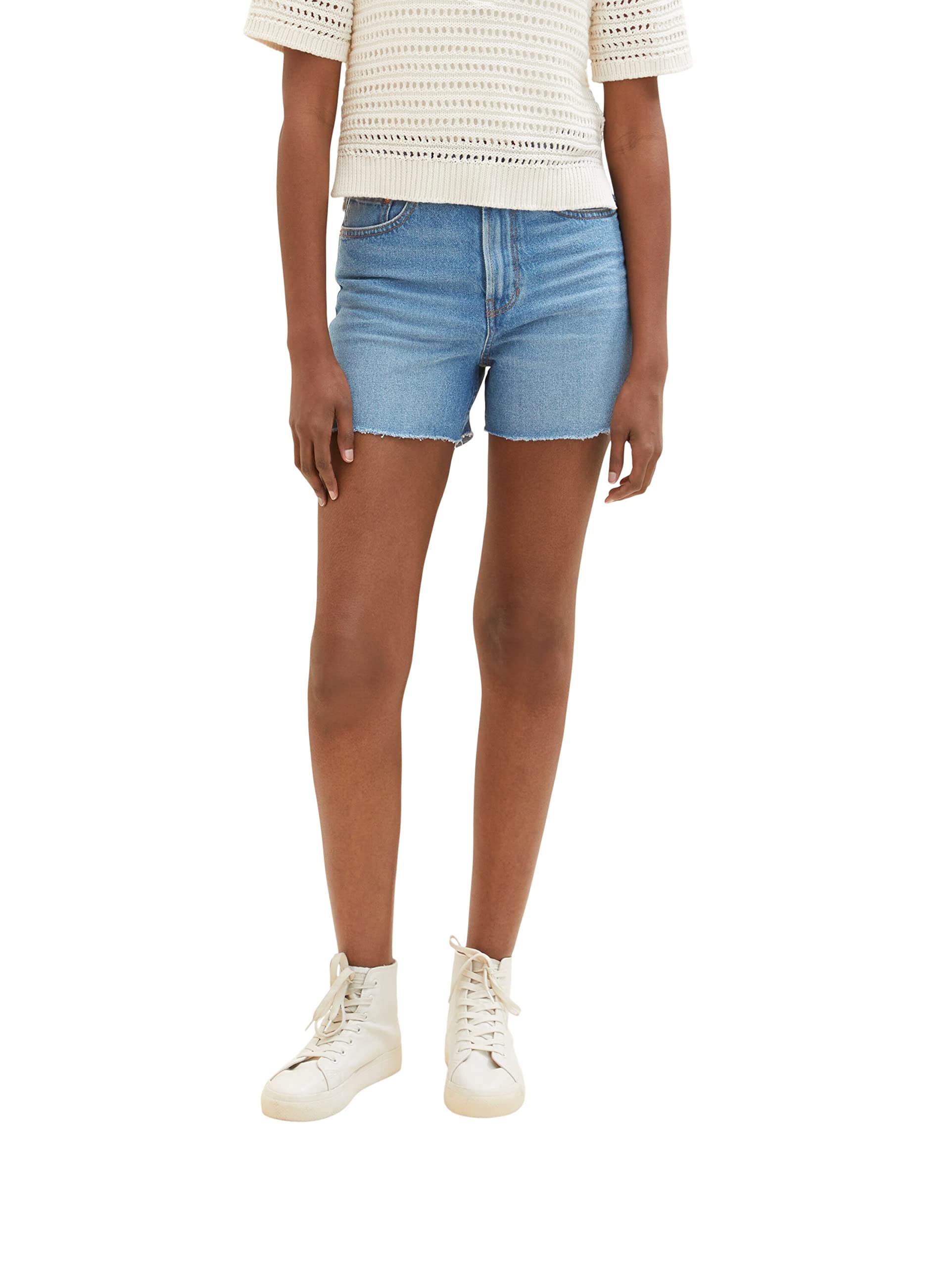 Tom Tailor Denim Ladies Bermuda Jeans Shorts 1035886, 10119 - Used Mid Stone Blue Denim, X-Small