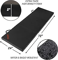 Vista 3 de GoSports 2 inch Thick 6 ft x 2 ft Tri-Fold Exercise Fitness Mat - Great For Workouts, Yoga, Stretching
