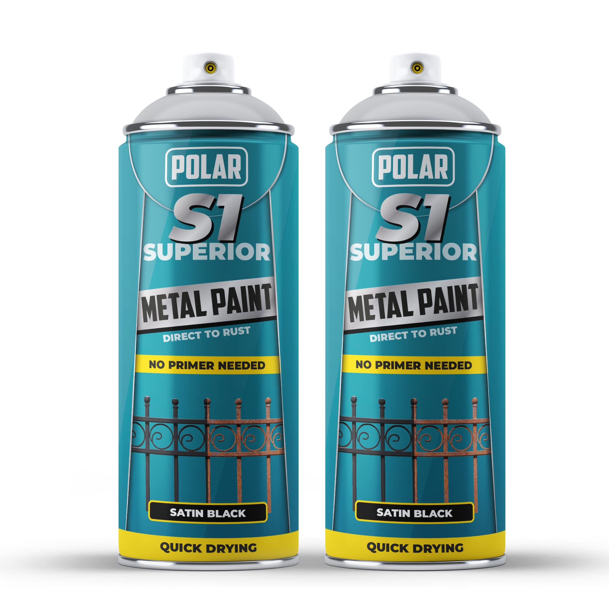 Buy Polar Direct to Rust Satin Black Metal Spray Paint 2 x 400ml