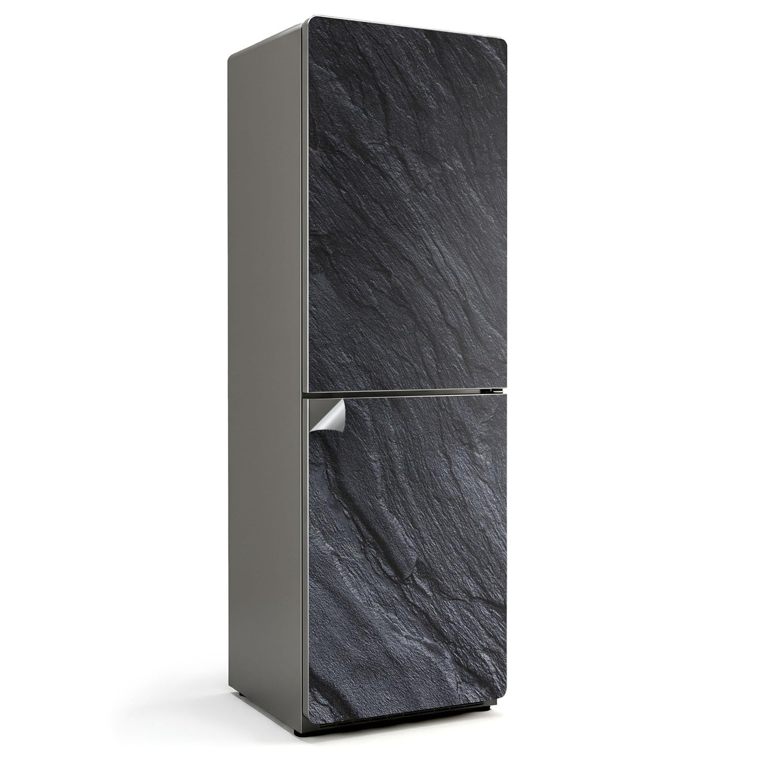 Pegatinas de nevera 60x190 cm con diseño de textura de piedra natural gris para cocina