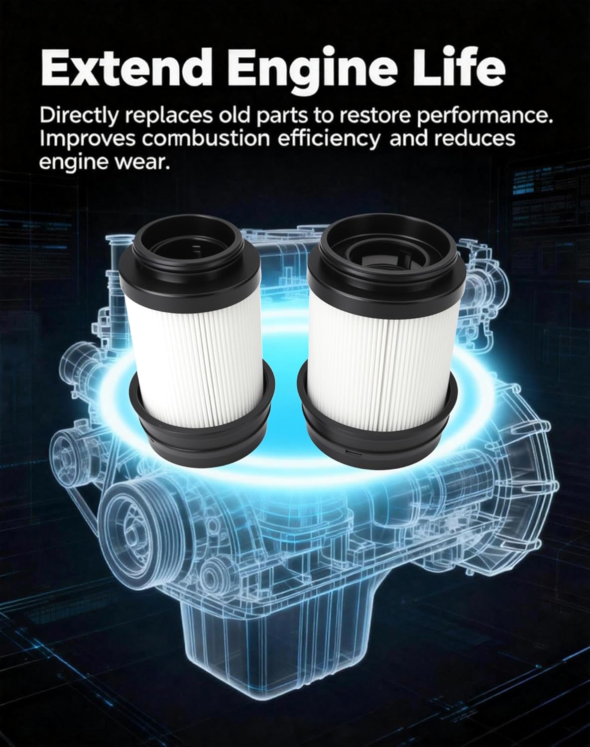 Flecto 68677800AA Fuel Filter (Cartridge) Compatible with 2025-2026 Ram 2500 3500 4500 5500 6.7L Cummins Turbo Diesel