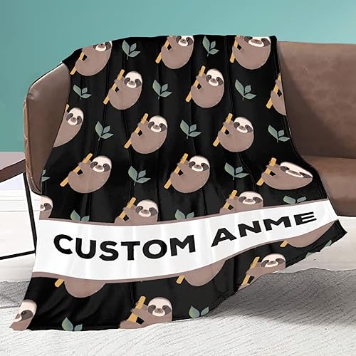 BIGGER BLANKET Mantas personalizadas de perezoso que añade tu propio texto, acogedoras y ligeras, mantas decorativas de felpa para perros, gatos,