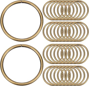 1 Box 30Pcs Heavy Duty 38mm Split Key Ring Metal O Rings Buckle Antique Bronze Round Rings Multi Purpose Iron Connector for Hardware Bags Dog Leashes Macrame Camping Craft Projects DIY Belts