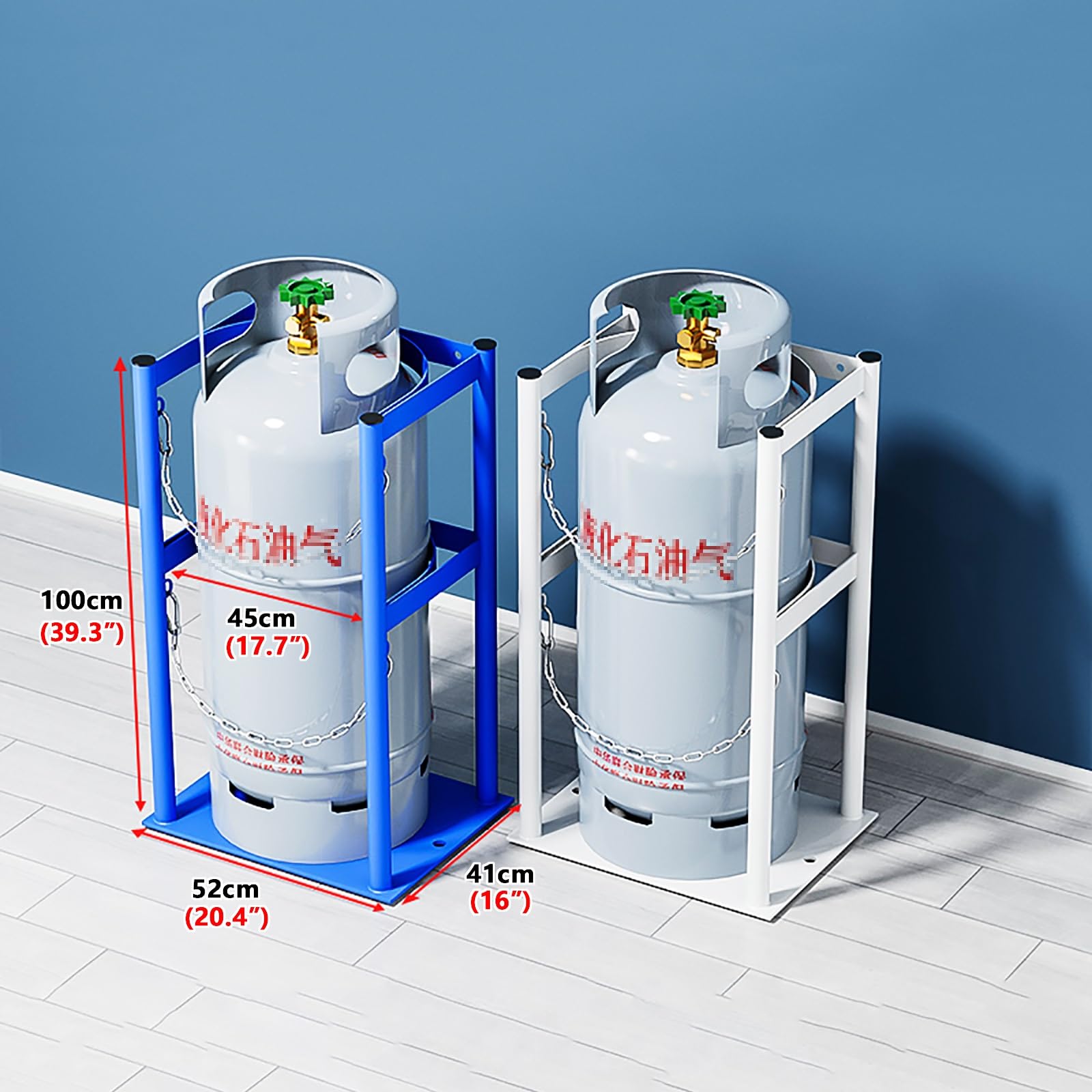 Bastidores cilindros compactos, bastidores cilindros alta resistencia, bastidores acero for almacenamiento tanques gas for fábricas, escuelas y hospitales, calibre 35 cm (13,7 pulgadas)(100x52x41cm(39