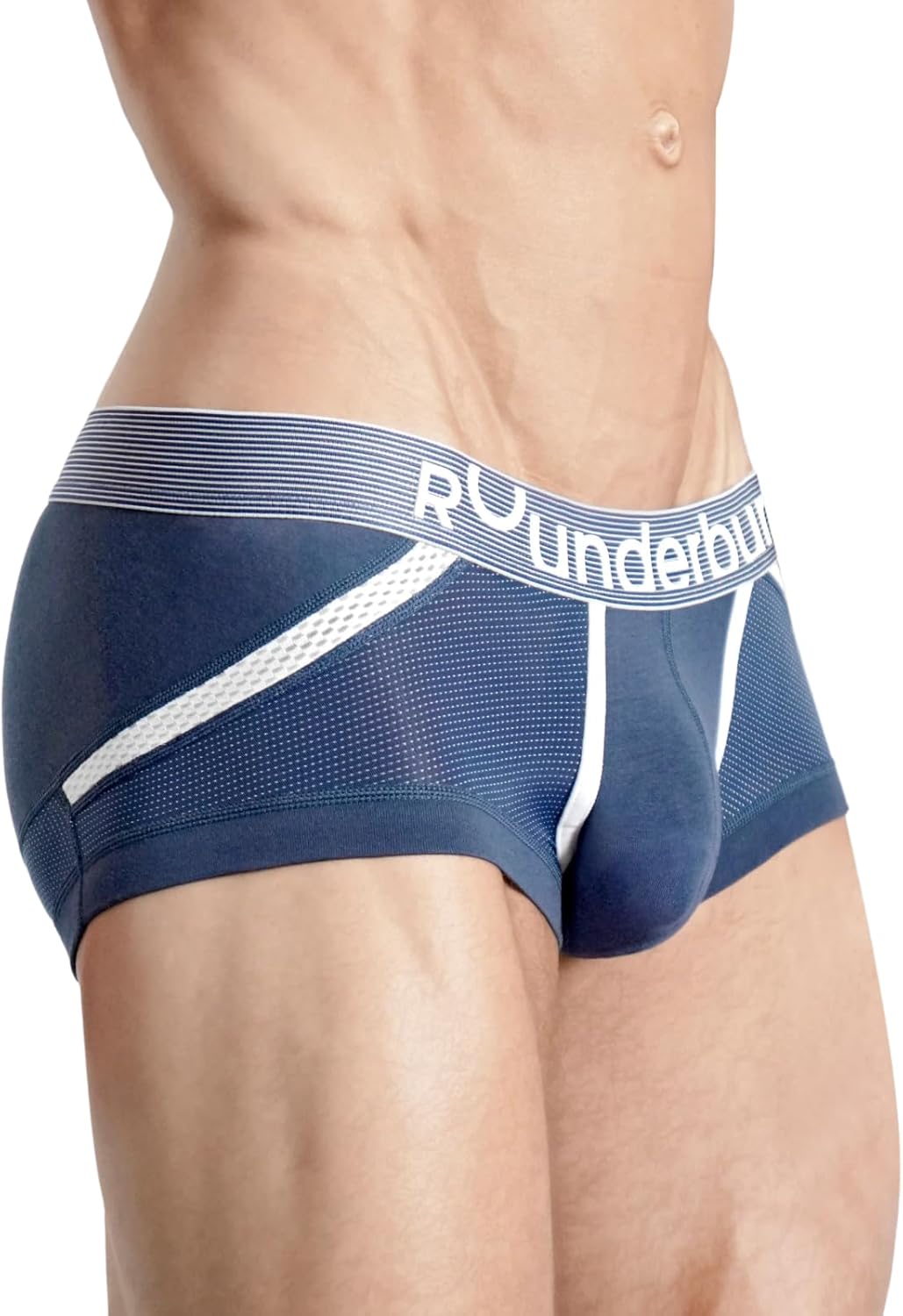 Rounderbum Men’s Anatomic Tech Mini Trunk – Anatomically Contoured Pouch, Soft Cotton Stretch, Low-Rise Fit
