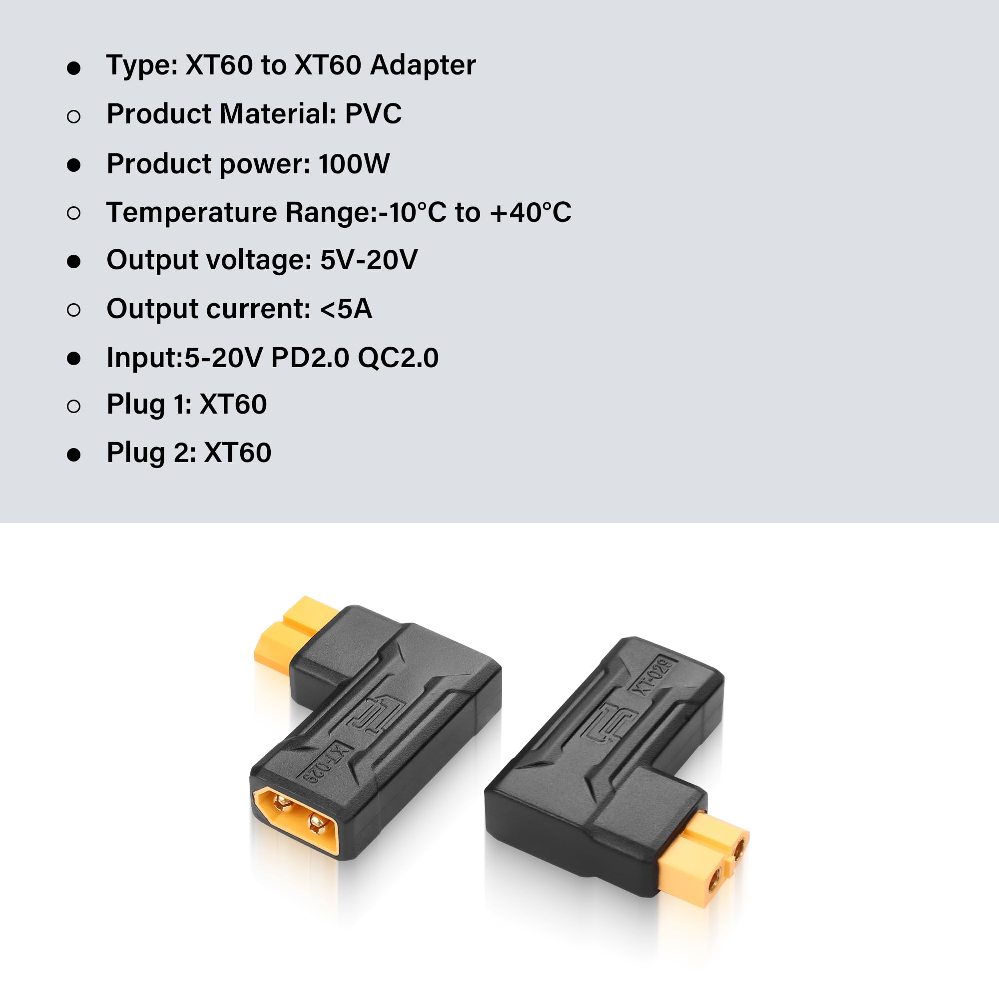 Yowoo – Adaptateur XT60 Mâle Vers XT90 Femelle – Lot De 4 – Pour Batterie LiPo RC – Connexion Solide, Installation Facile – Idéal Pour Drones Et Avions