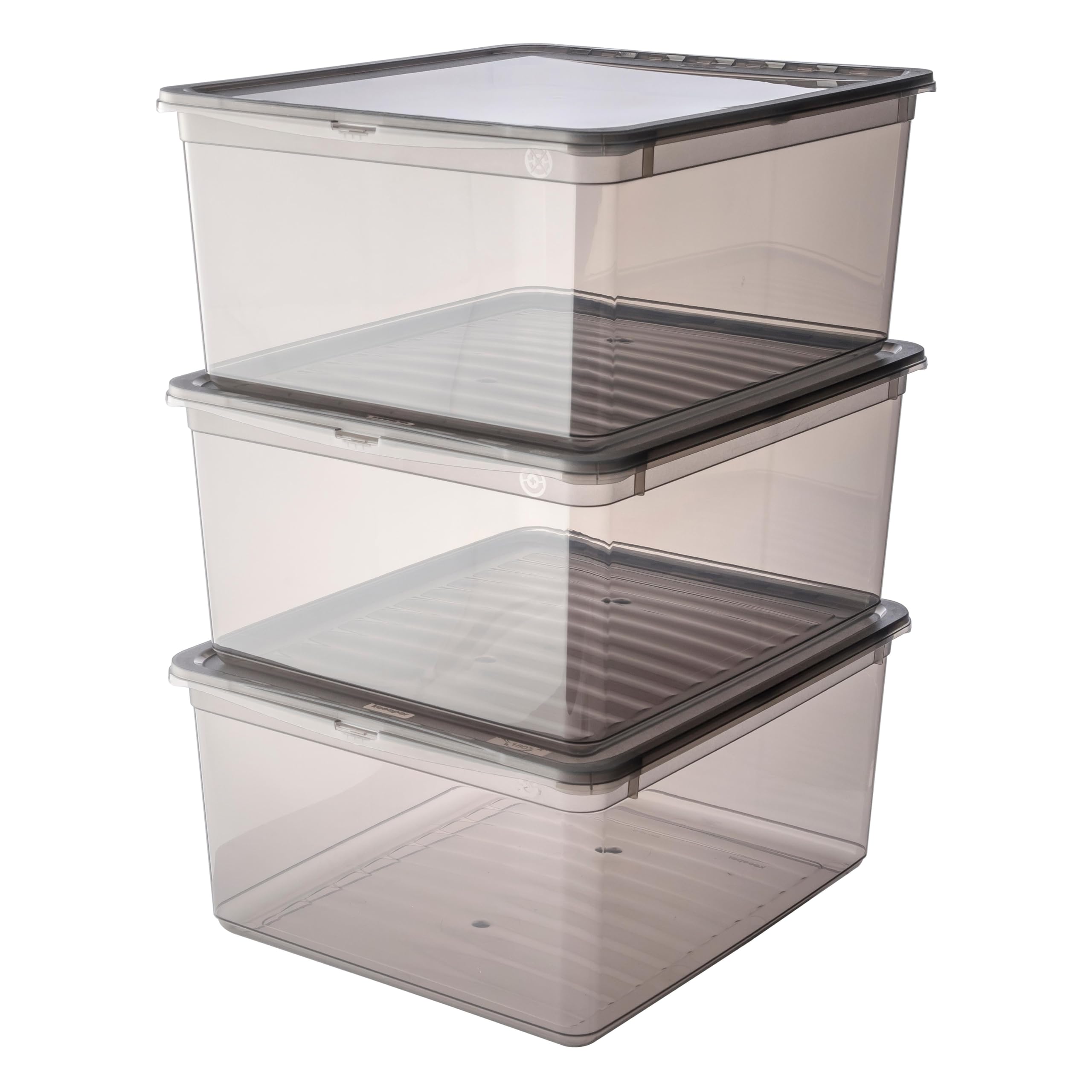 keeeper Cajas de almacenaje con Air Control System, Set de 3 unidades, 3 x 18 L, Bea, Transparente