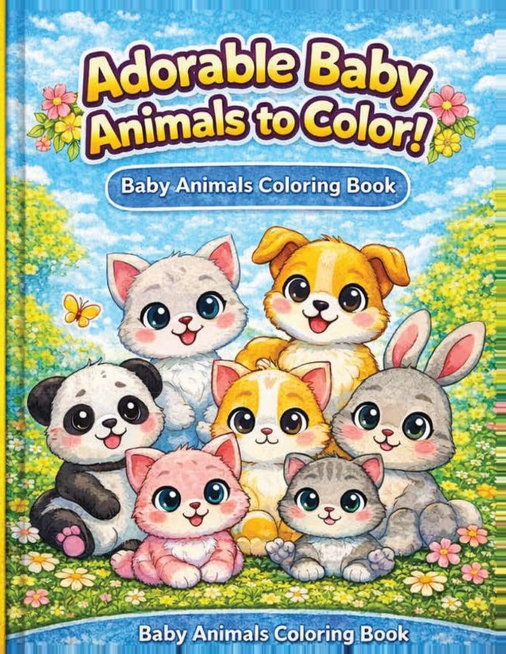 Baby Animals Coloring Book: Cute and Fun Coloring Pages for Kids Ages 3-6