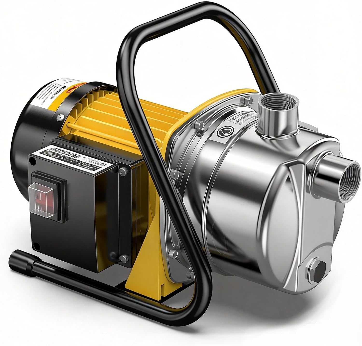 CrestWave Water Transfer Pump 1.6HP 1800GPH 110V Electric Portable Shallow Well Jet Pump Sprinkler Pump Irrigation Pump for Lawn Garden Irrigation Drainage with Iron Stand Handle Adapters