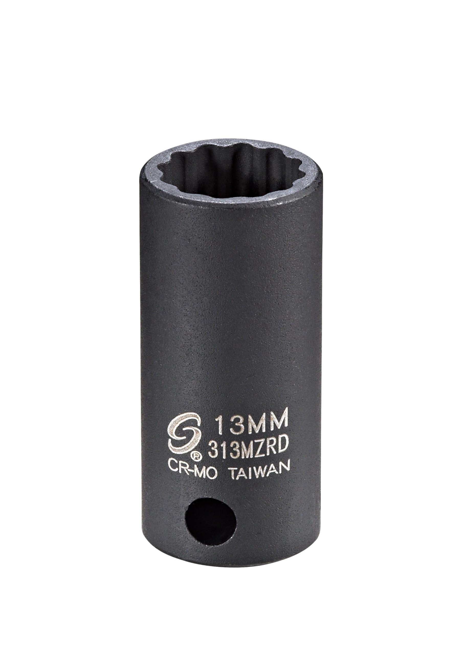 Sunex 313MZRD 3/8-Inch Drive 13mm 12-Point Semi-Deep Impact Socket