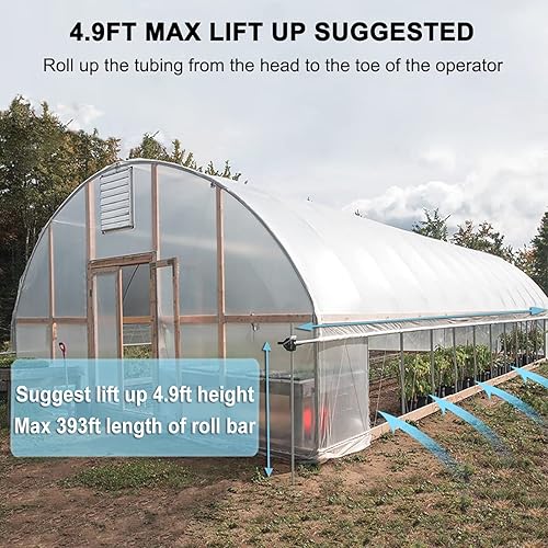 Miniatura 4 de UYGALAXY Película manual de pared lateral de invernadero, enrollable, manivela de cabrestante para ventilación de invernadero, agrícola