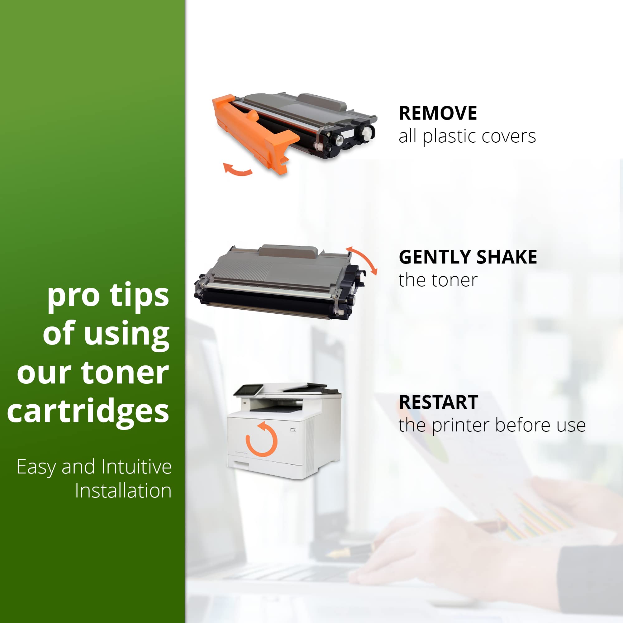 3 Toner Compatible pour Brother DCP-7055 7055W 7057 7060D 7065DN 7070DW HL-2130 2132 2135W 2240 2240D 2250DN 2270DW MFC-7360N 7460DN 7460N 7860DW FAX-2840 2845 2940E | TN2010 TN2220 Noir [Black]