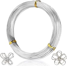 Craft Wire 1mm x 50m Aluminium Wire Silver Wire for Crafts, Jewellery Wire, Soft & Flexible Wire for DIY, Sculptures, Crafts, Wreath Making, Bonsai Trees