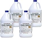 CPDI Champion 4-Pack Pool Shock, 12.5 Liquid Chlorinator for Swimming Pools, 1 Gallon Each - Fast-Acting Sodium Hypochlorite Sanitizer, Ready to Use, Non-Staining, Non-Scaling, Commercial Grade
