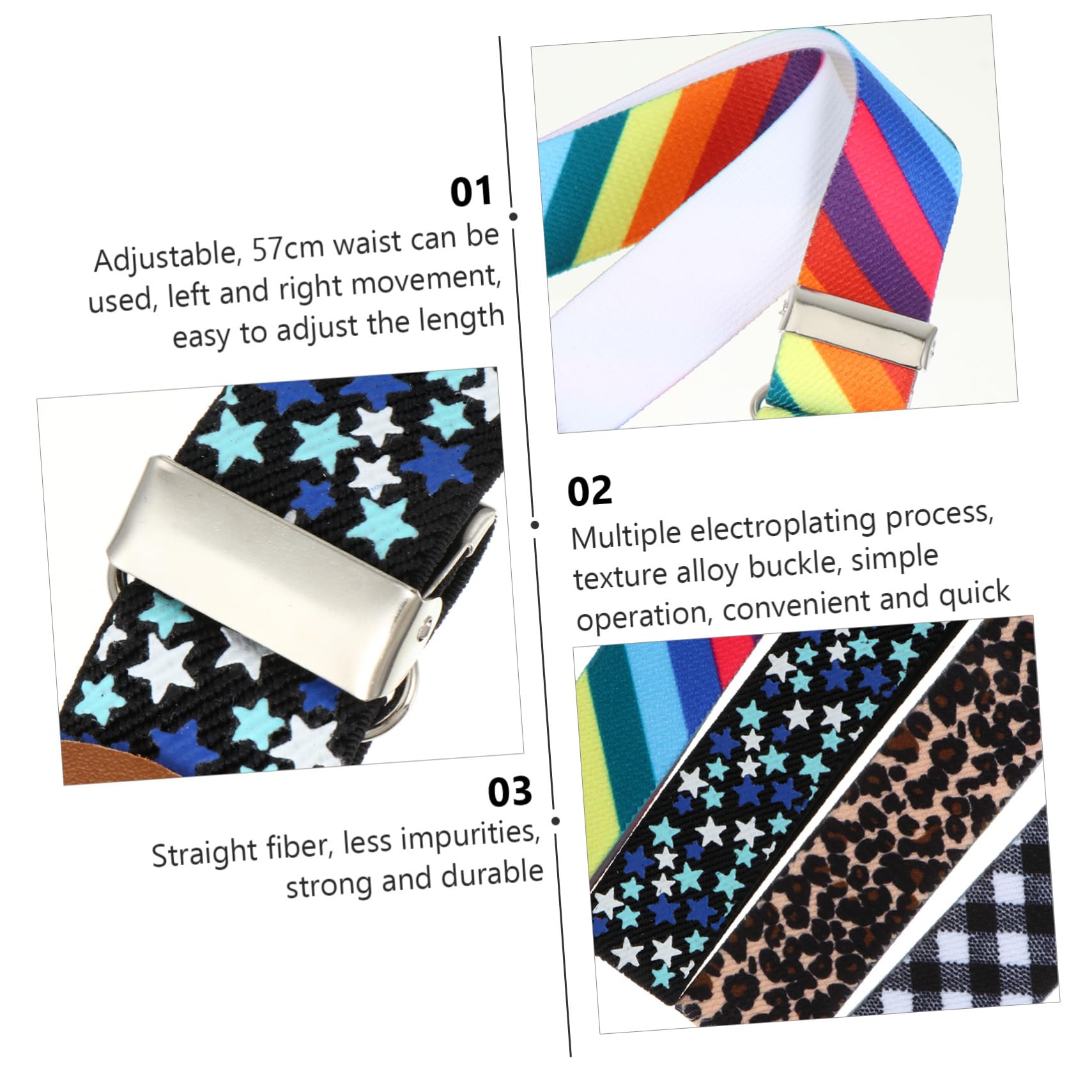GALPADA 12piezas Cinturones Elásticos Ajustables Para Niño Niña De Diseño y Estampados Cinturilla Elástica Unisex Para Bebés y Niño Niña Para Uso Diario y Actividades Al Aire