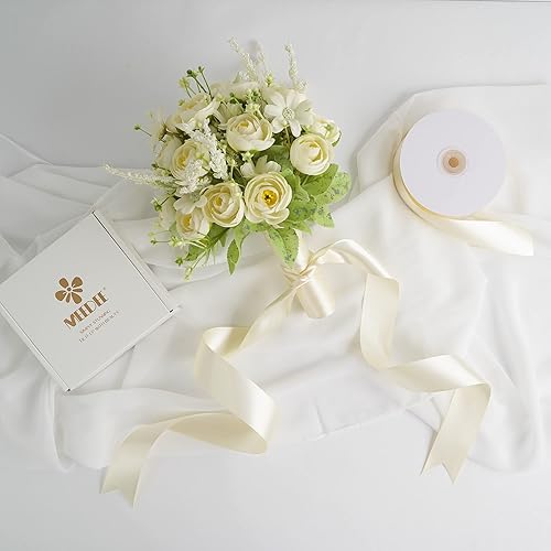 Vista 886 de MEEDEE Orange Satin Ribbon - 1.5 inch Double Faced Satin Ribbon, 50 Yards - Neon Tangerine - For Christmas, Thanksgiving, Halloween, Weddings